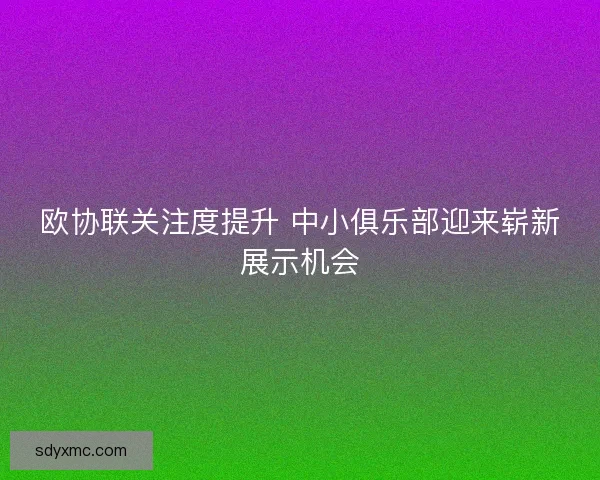欧协联关注度提升 中小俱乐部迎来崭新展示机会