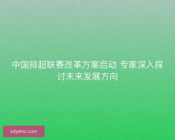 中国排超联赛改革方案启动 专家深入探讨未来发展方向